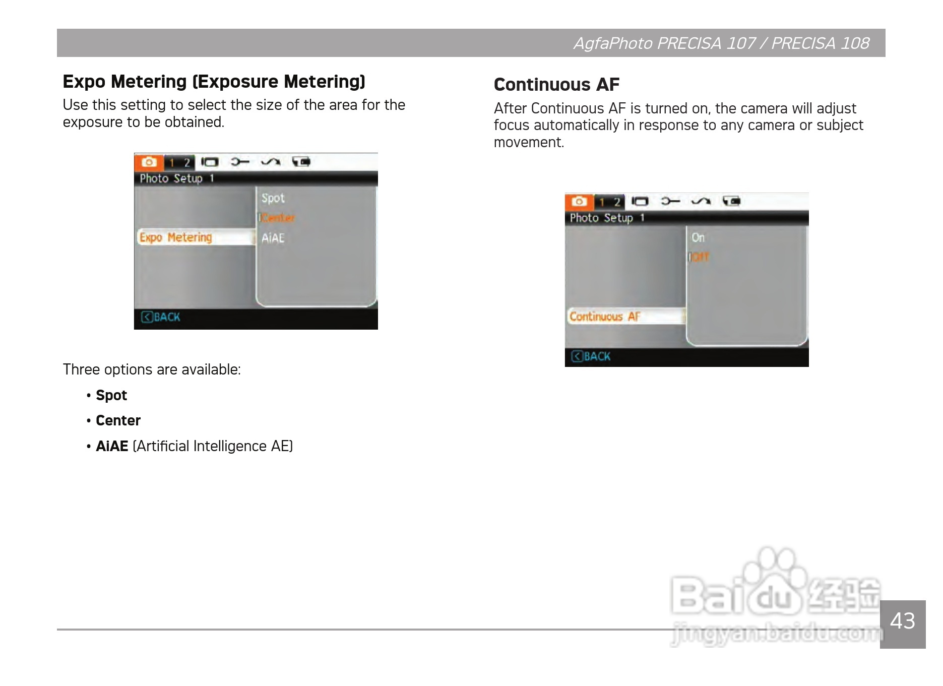 爱克发AgfaPhoto PRECISA 108数码相机使用说明书:[5]