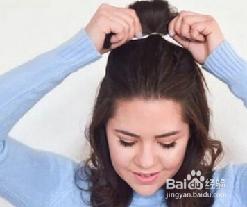 韩式半扎丸子头步骤