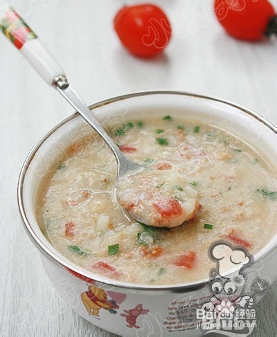 鸡肝番茄菜粥_适合10-12个月宝宝