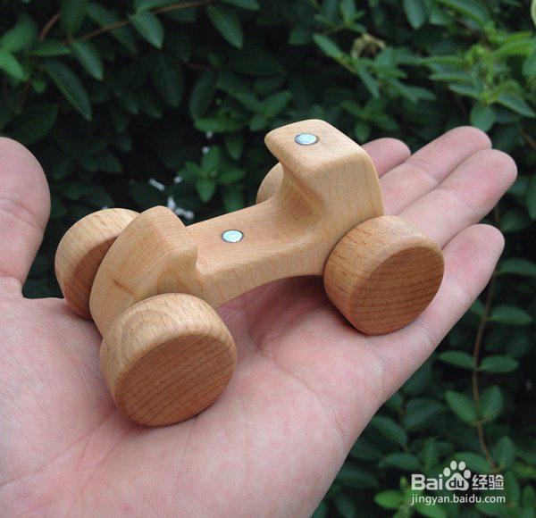 木头diy小熊玩具车
