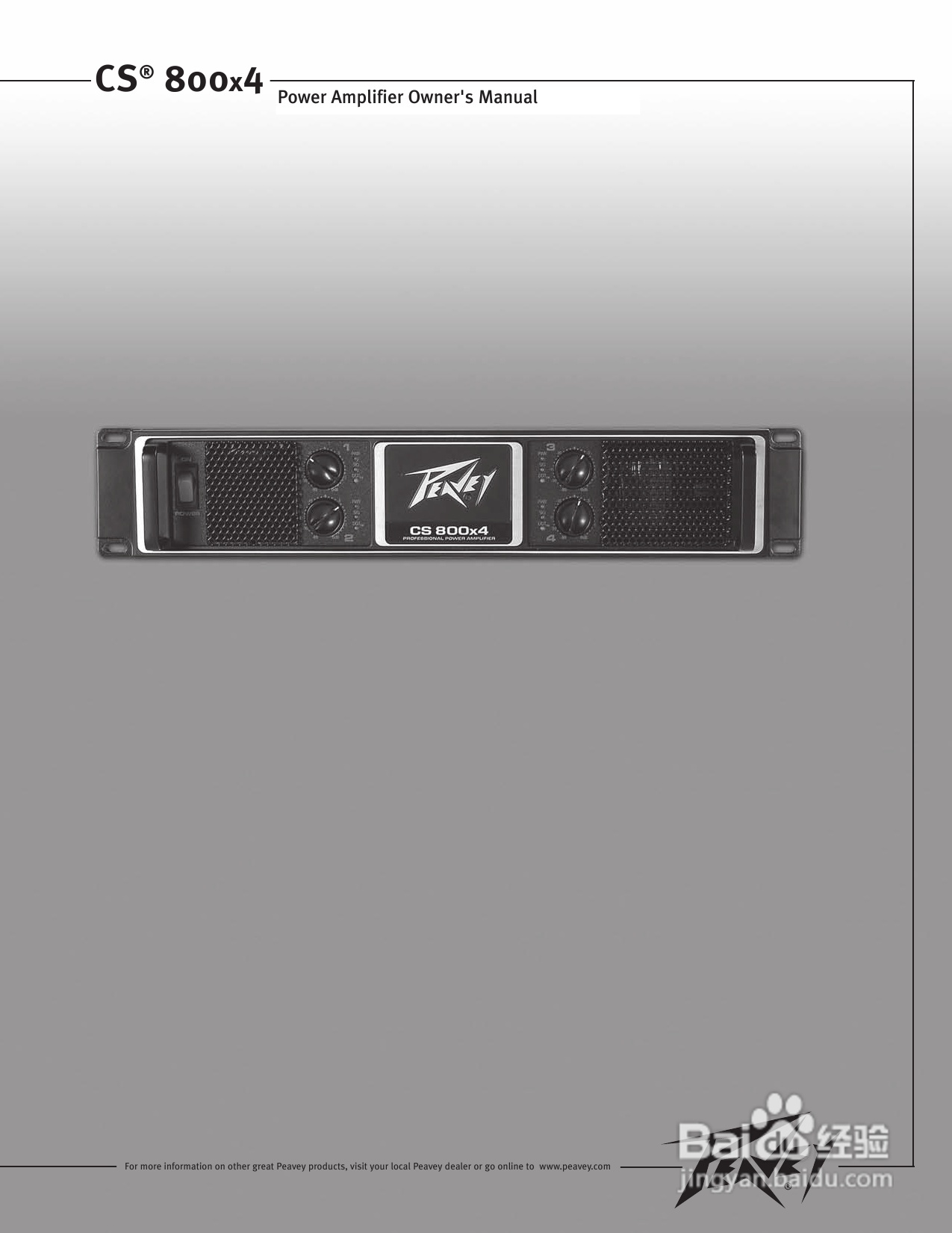 百威 CS 800X4 Power Amplifier音响说明书:[1]