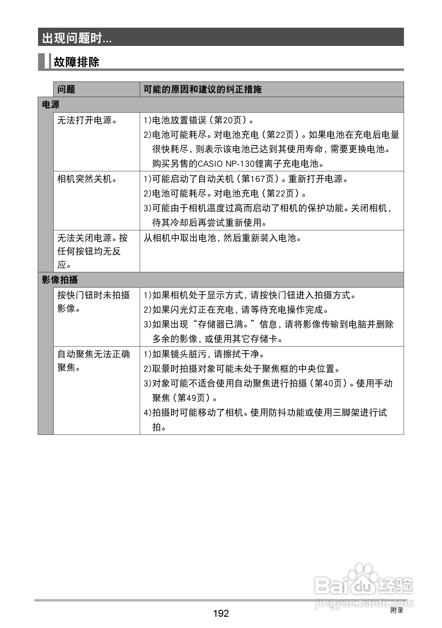 卡西欧 EX-ZR1000数码相机说明书:[20]