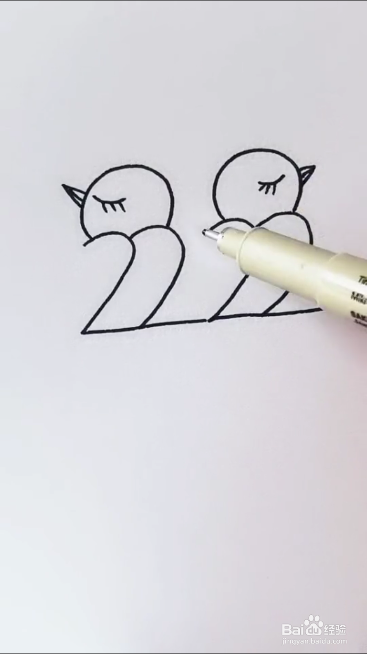 两只生气小鸟的简笔画如何画？