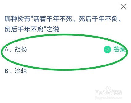 蚂蚁庄园,哪种树有