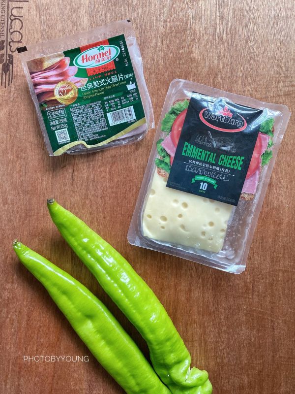 青椒芝士火腿卷