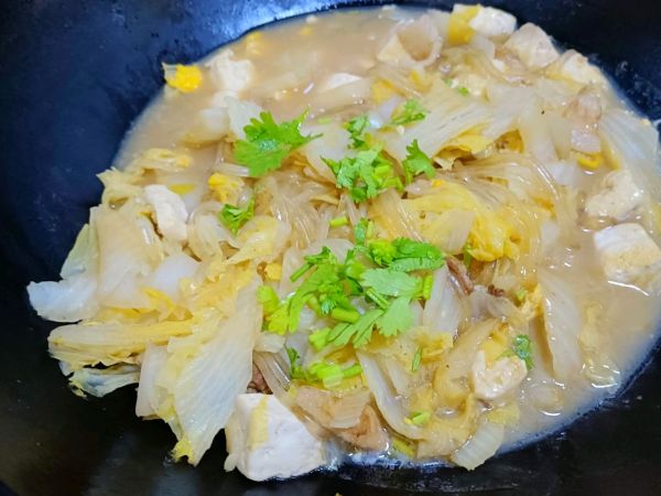 大白菜五花肉豆腐炖粉条