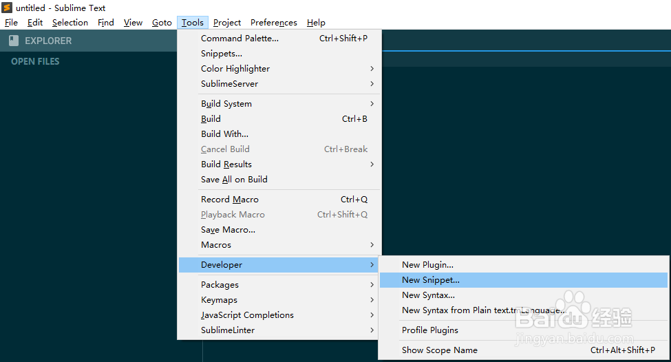 Sublime Text3自定义代码段