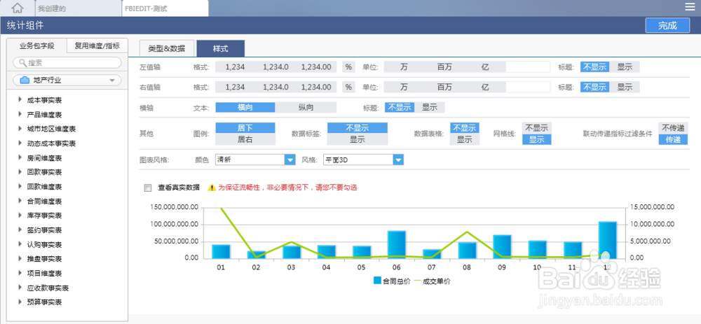 dashboard仪表盘FineBI如何实现组合图的创建