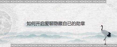 如何开启爱聊隐藏自已的勋章