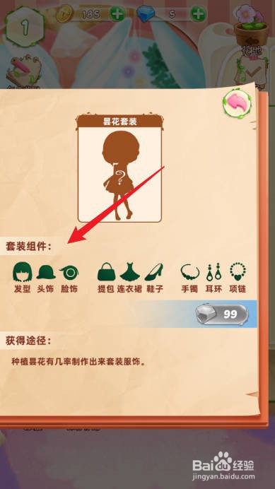 花花姑娘之魔法花园在哪查看昙花套装的套装组件