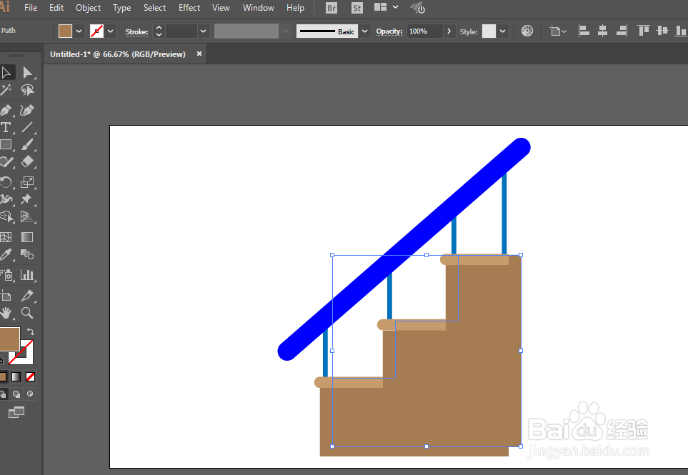 如何用ILLUSTRATOR绘制楼梯图标