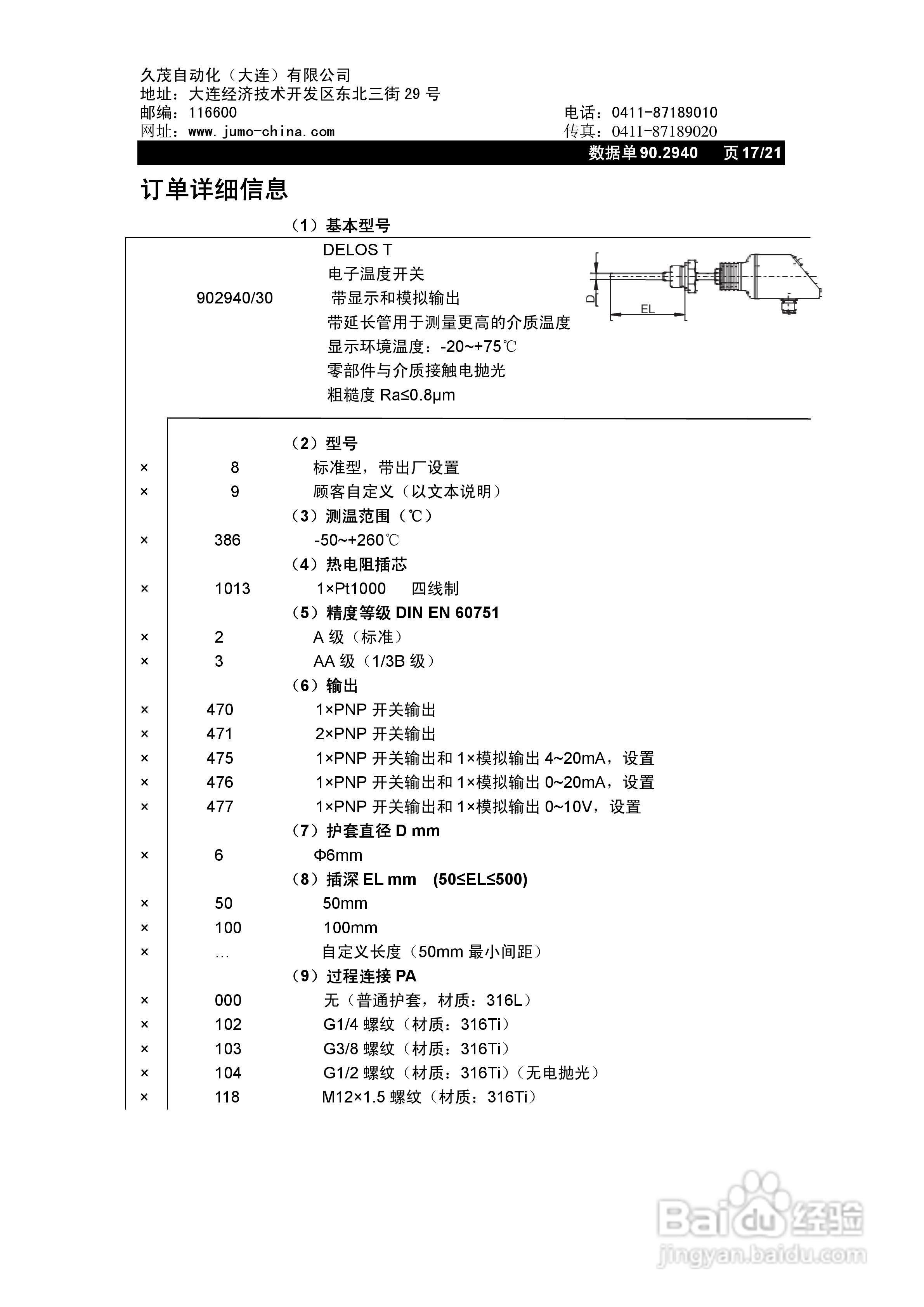 JUMO DELOS T电子温度开关说明书:[2]
