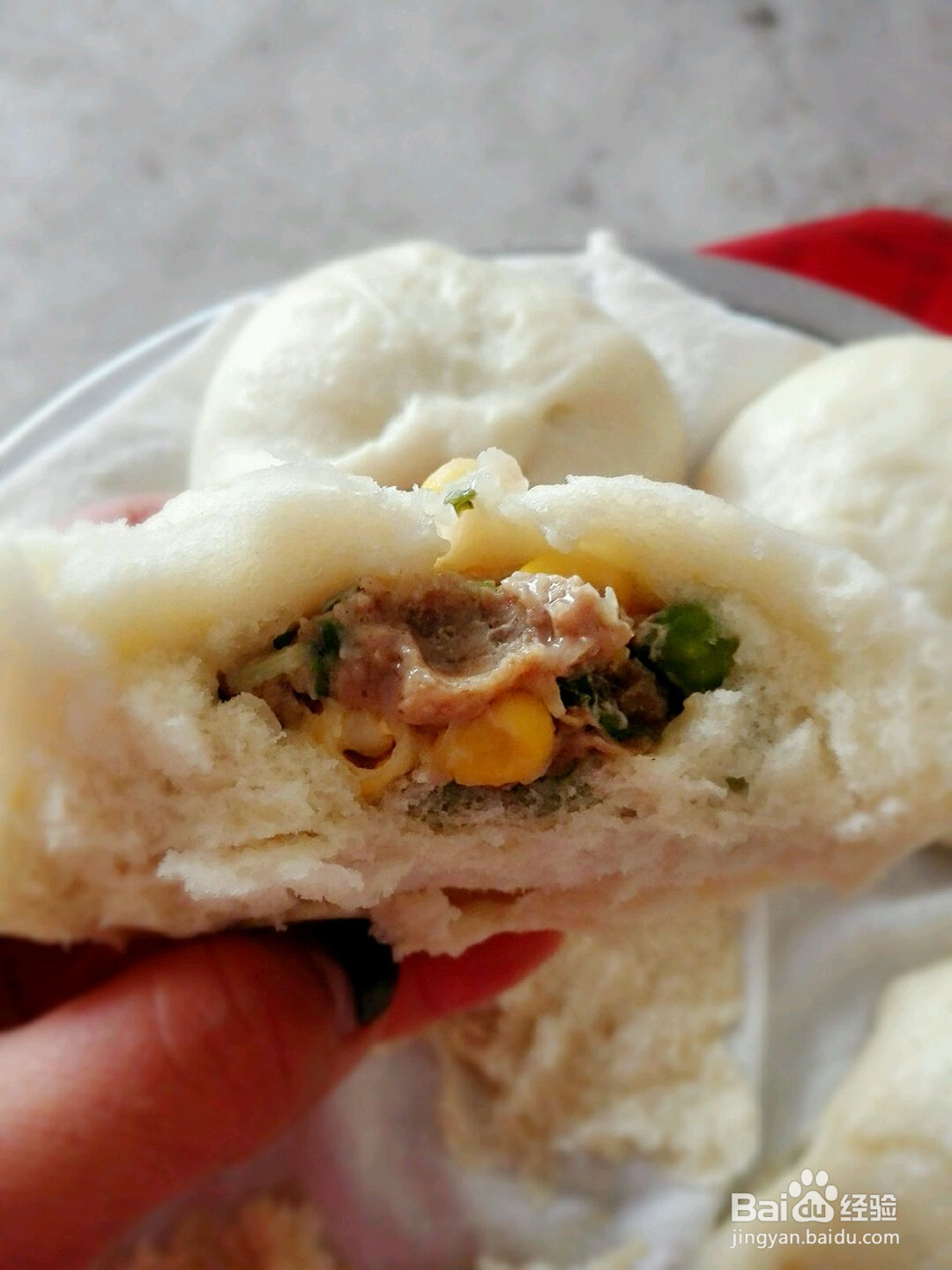 玉米青豆肉包的做法