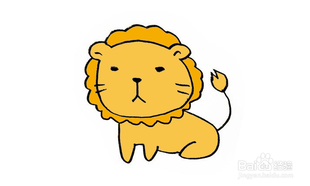 如何画出一只橙色的狮子?