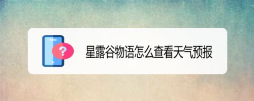 星露谷物语怎么查看天气预报