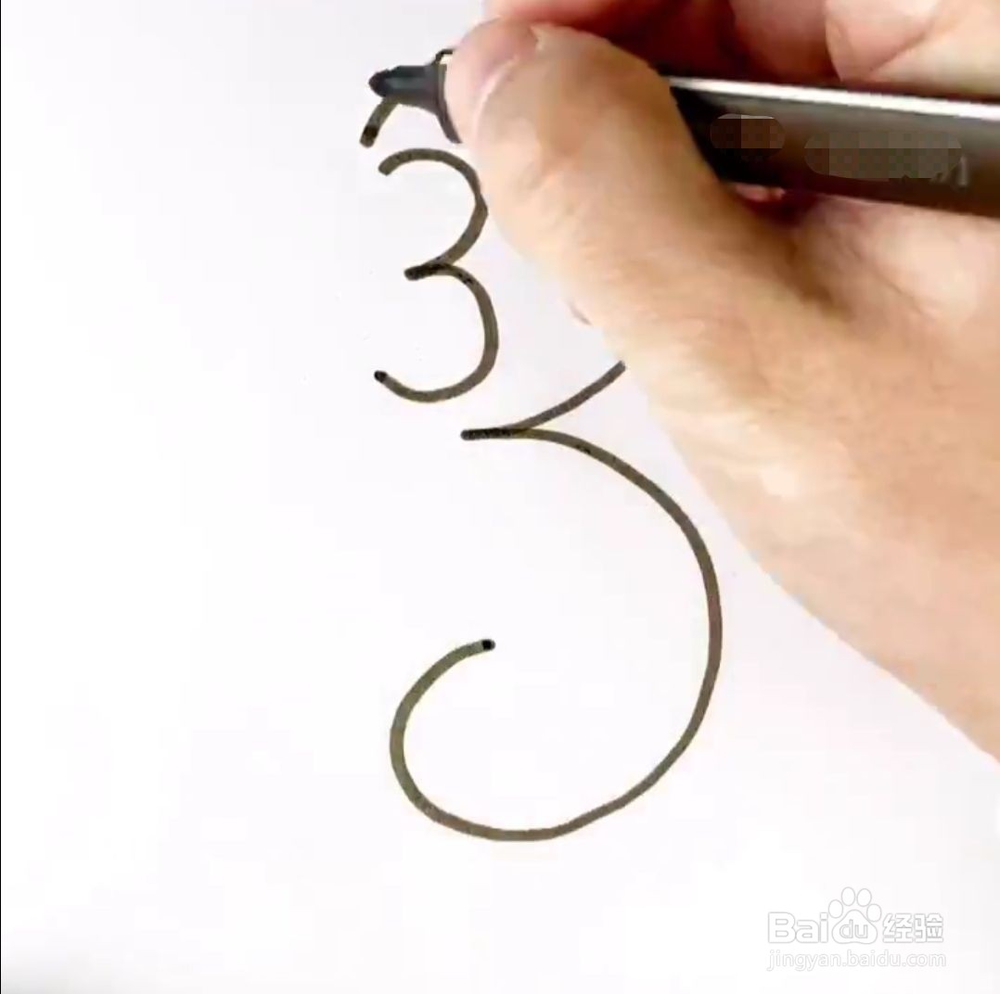 如何简单的画小猴子 教你用3简笔画画猴子