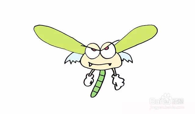简笔画画生气的蜻蜓
