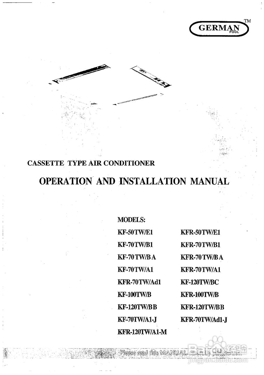 德国宝KF-120TW/B1分体式空调使用说明书:[1]
