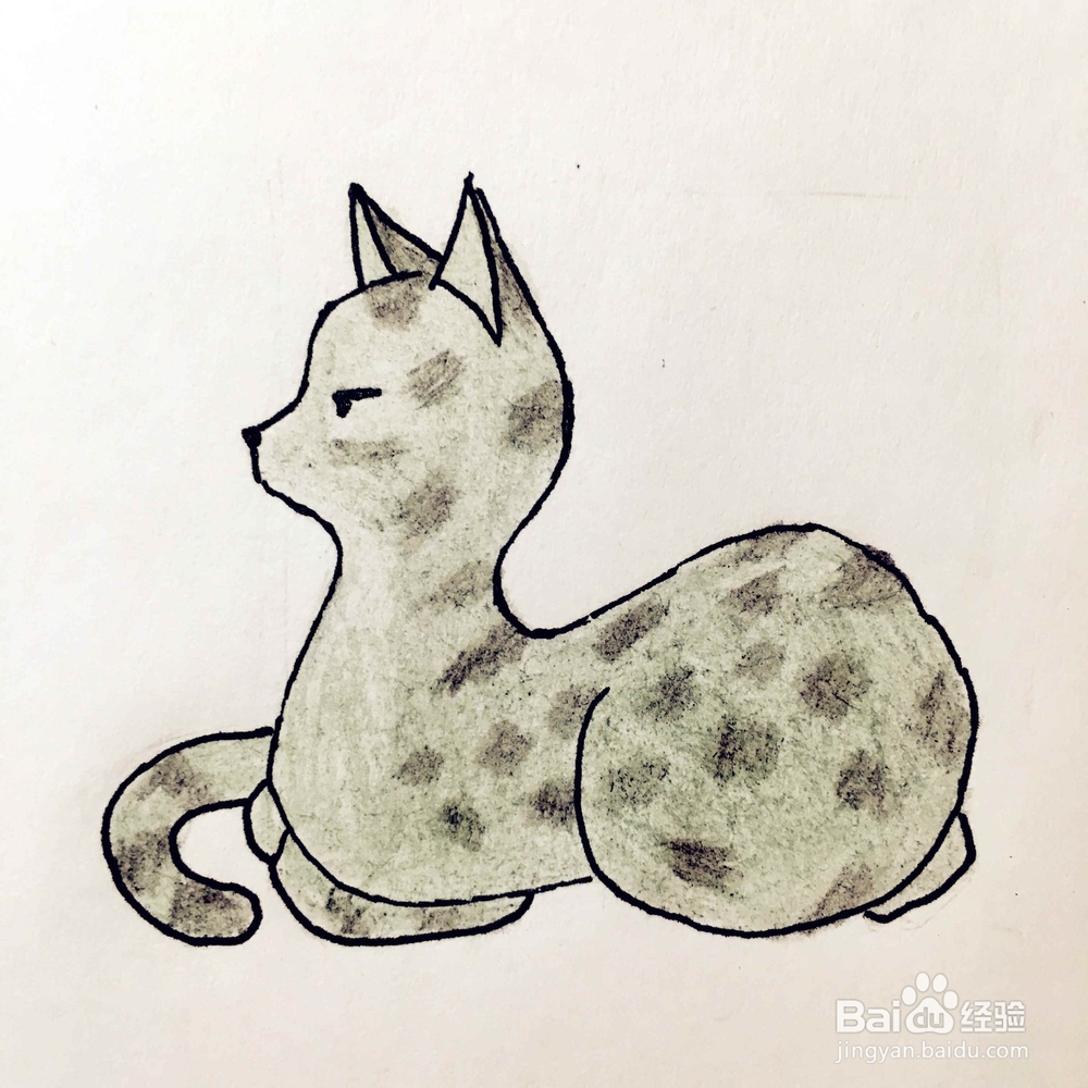 <b>端坐着的豹纹小猫怎么画</b>