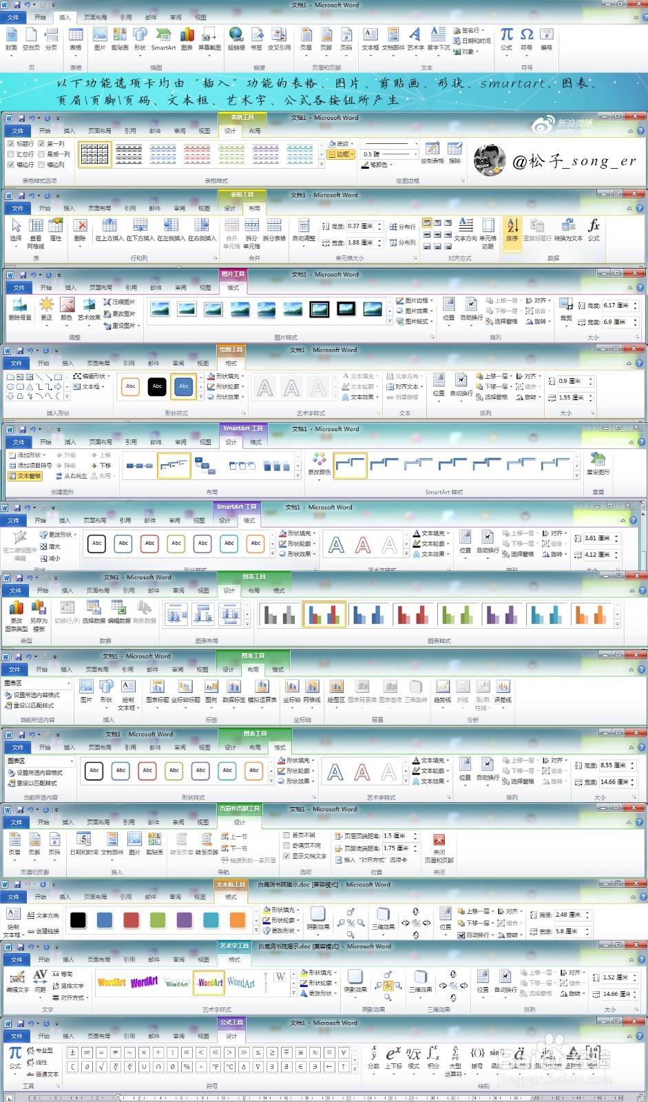 word、ppt、excel2010主要功能选项卡截图集合
