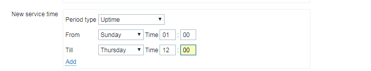 如何在zabbix的服务中增加时间？