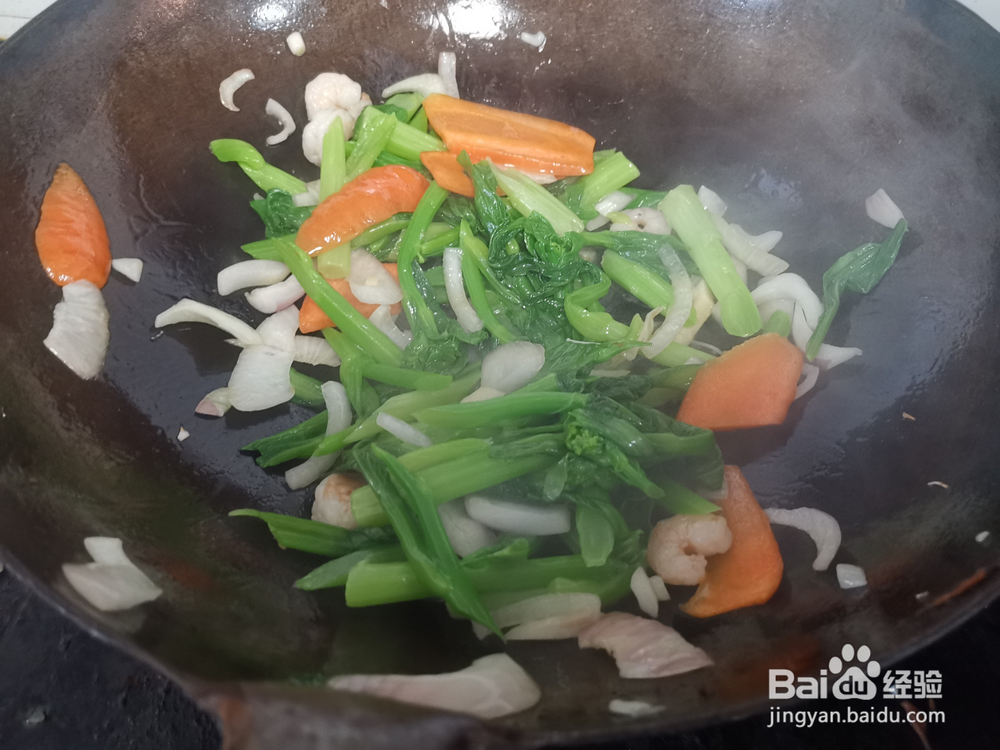 虾仁香菇炒菜薹