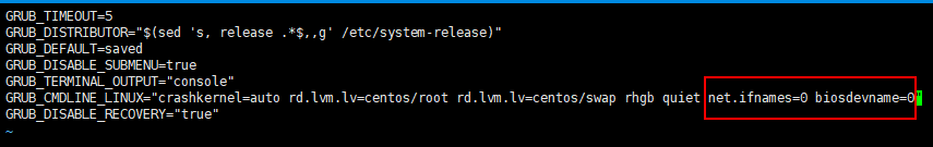 Centos7修改网卡名称