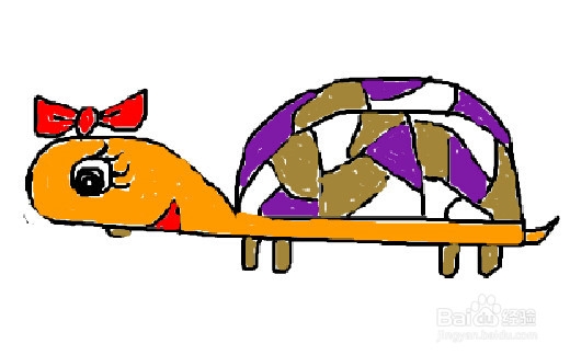 如何教儿童画数字创意画：[3]3变小乌龟的画法