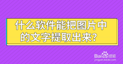 什么软件能把图片中的文字提取出来?