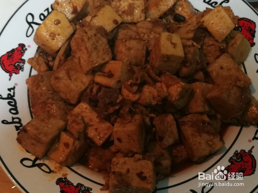 味道鲜美的--虾皮麻辣豆腐