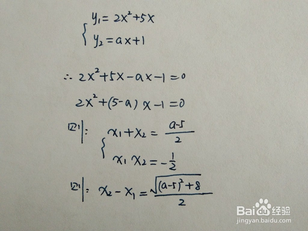 如何计算y=2x^2+5x与y=x+a围成的面积