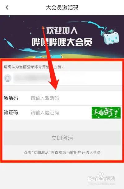 哔哩哔哩会员激活码在哪用