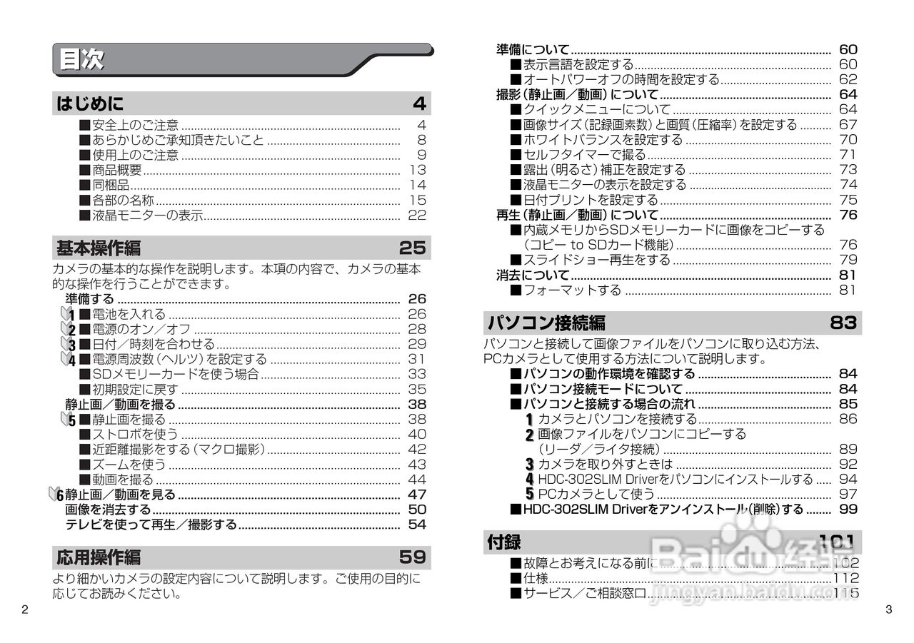 日立 HDC-302slim数码相机说明书:[1]