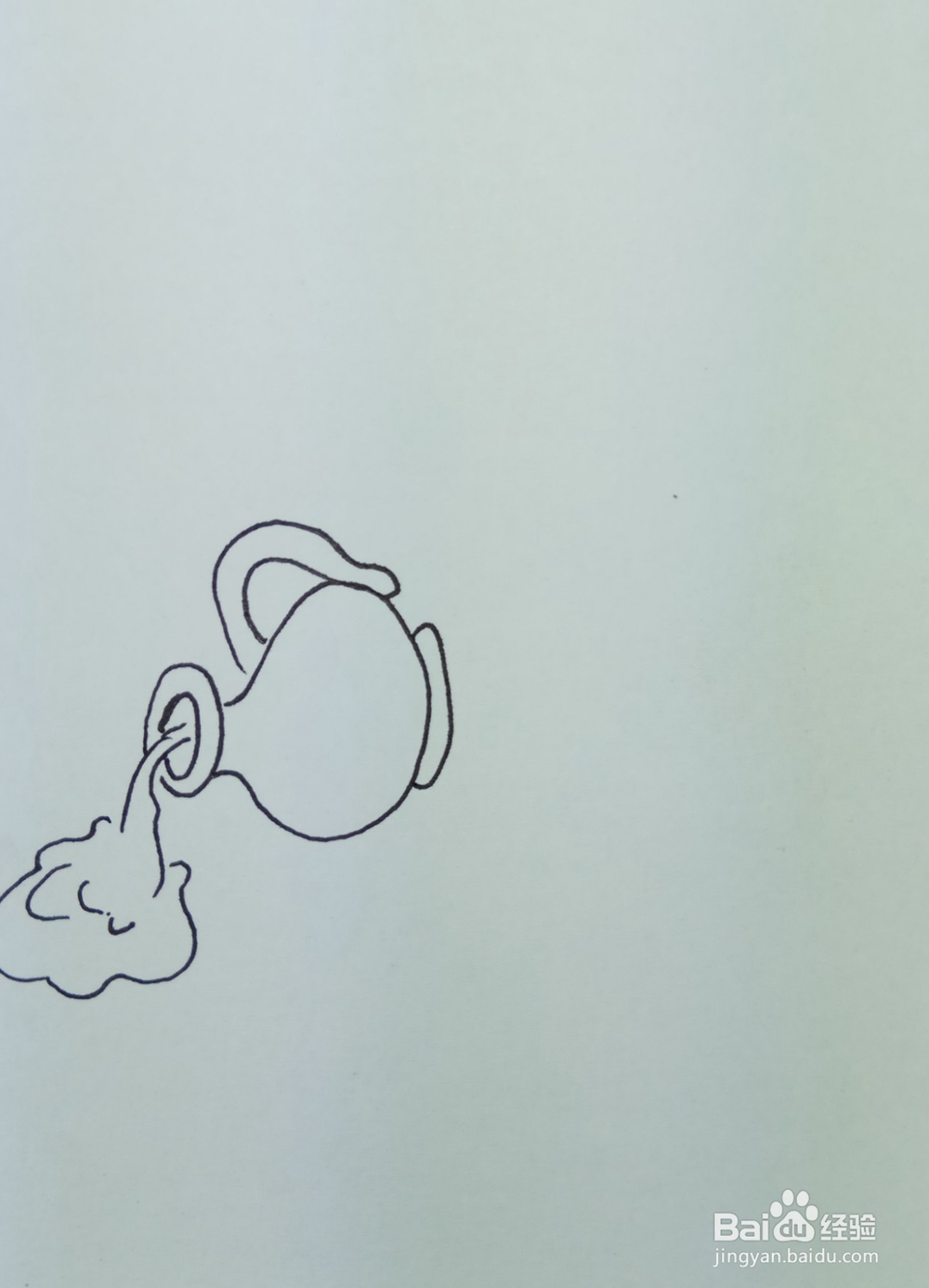 怎样画简笔画“小姑娘喊着罐子倒了”