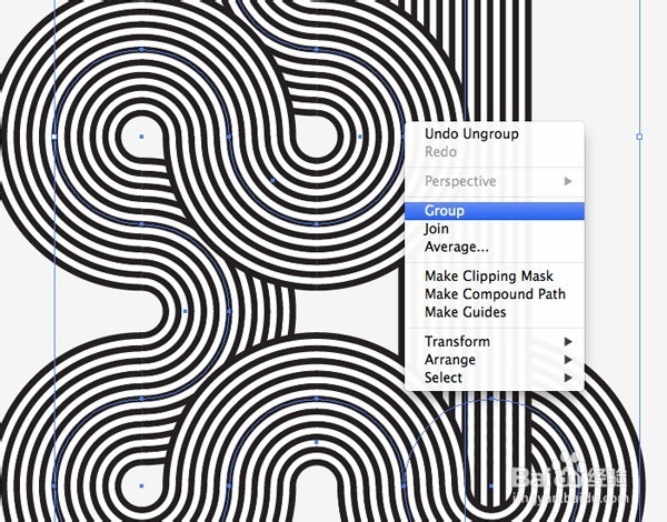 如何创建几何有条纹线的艺术插画