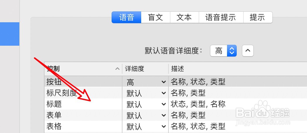 mac旁白怎么设置标题描述详细度