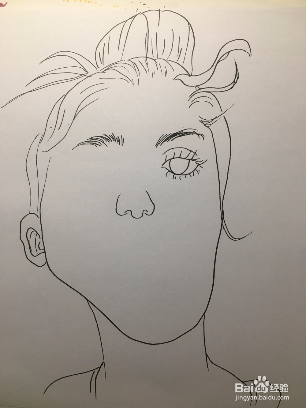 画一个头发稀少样貌奇丑的丑八怪 人物简笔画