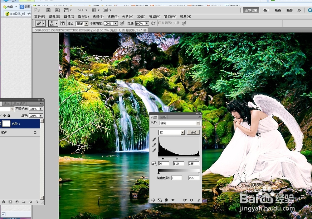 PS森林里河边的天使动漫效果图