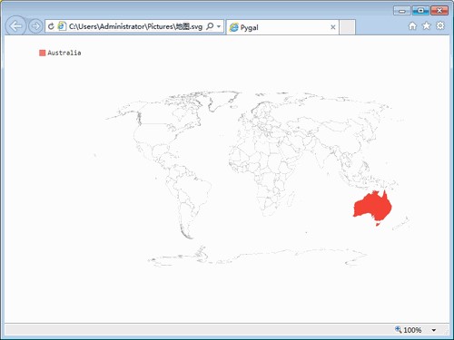 用python调用pygal画世界地图