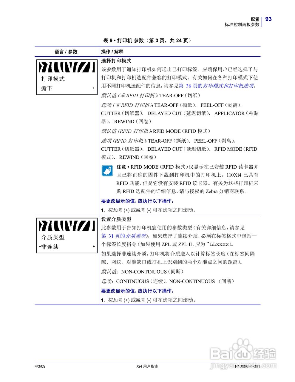 斑马110Xi4打印机使用说明书:[10]