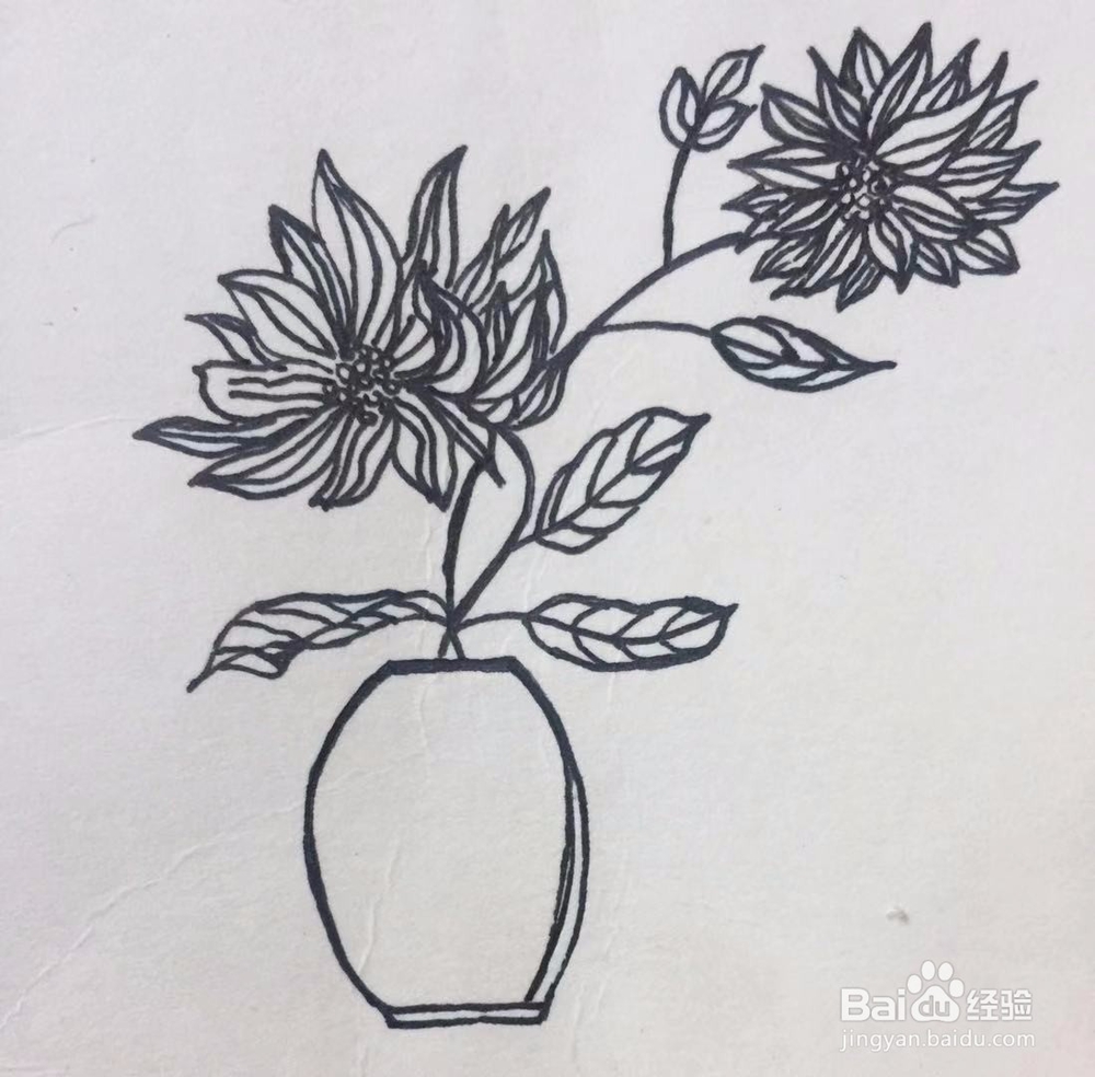 茉莉手绘之花瓶里的鲜花