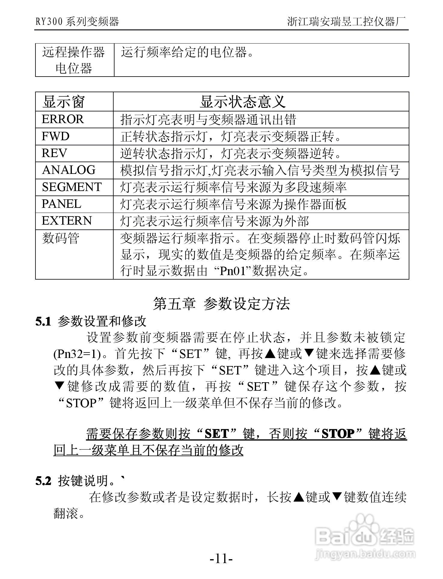 RY300系列变频器远程操作器说明书:[2]