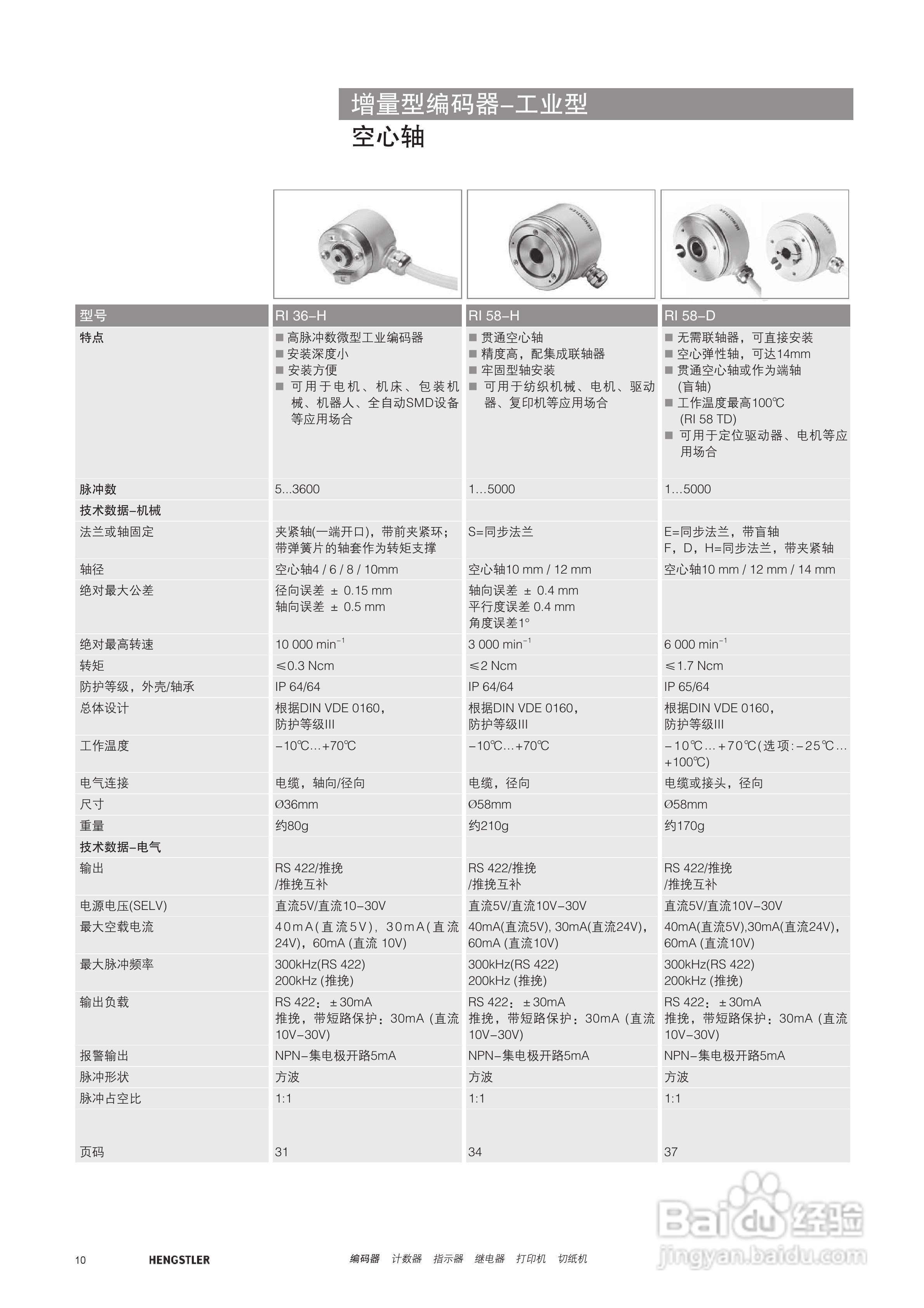 Hengstler 增量型编码器产品说明书:[1]