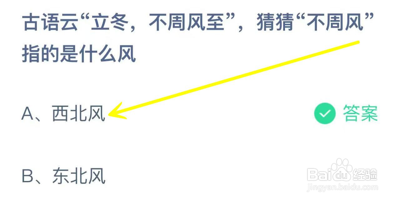 蚂蚁庄园2024.11.7立冬不周风至风指的是什么风