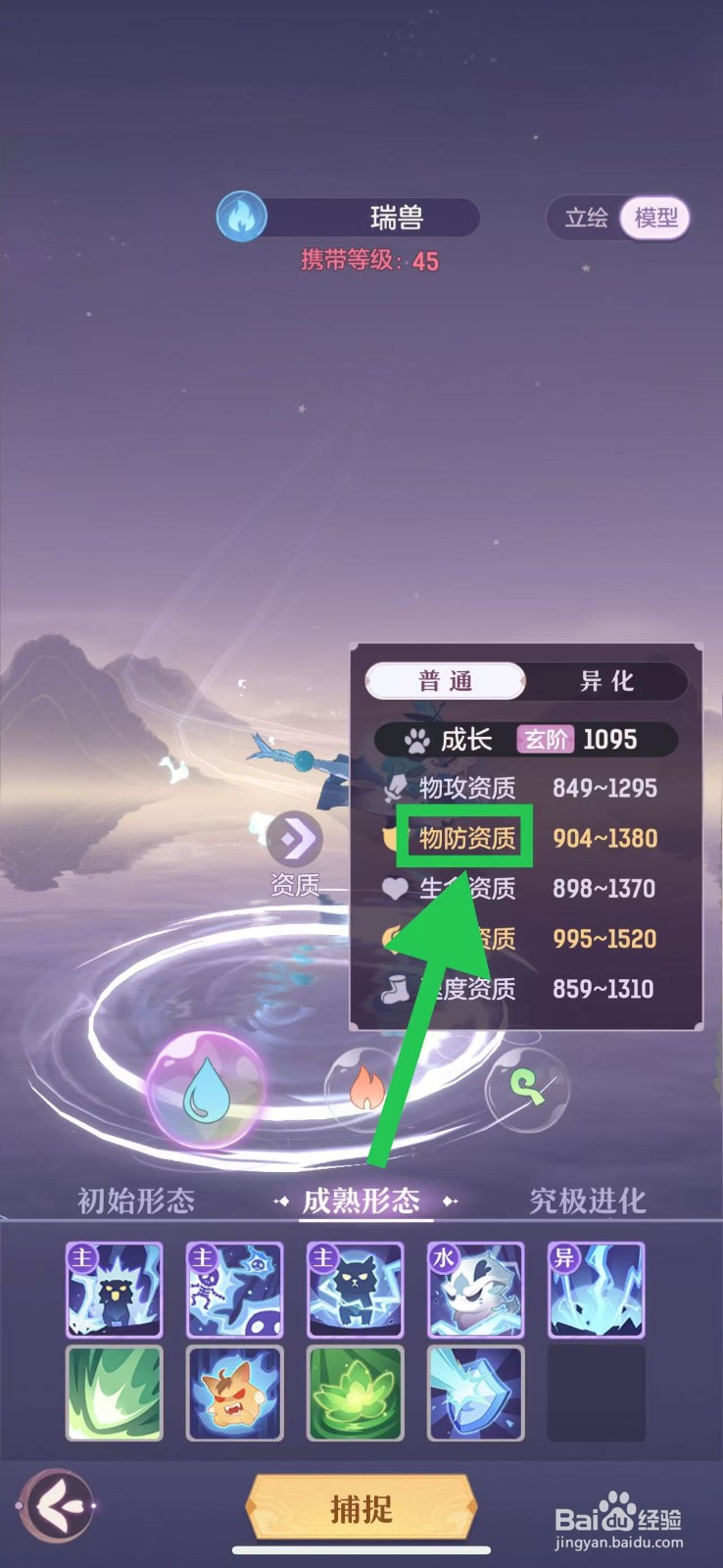 长安幻想怎么查看瑞兽的物防资质