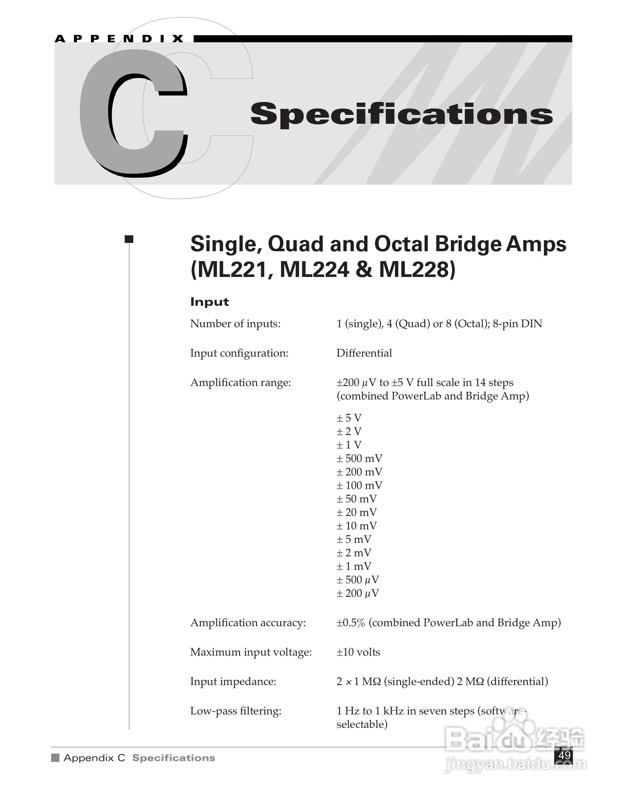 埃德仪器ML224 四通道桥式放大器说明书:[5]