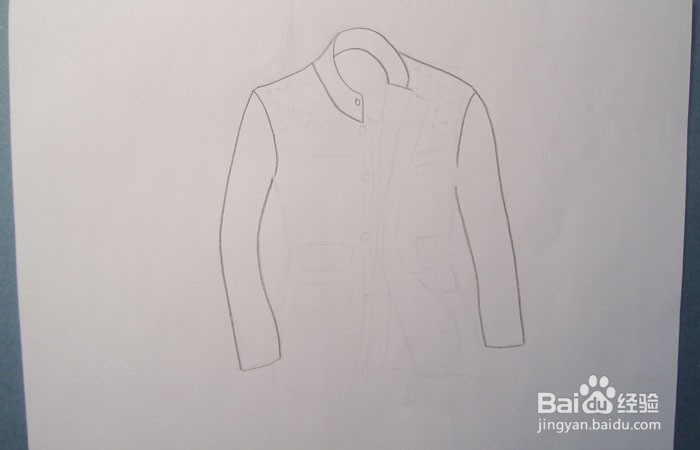 男装休闲皮衣怎么画