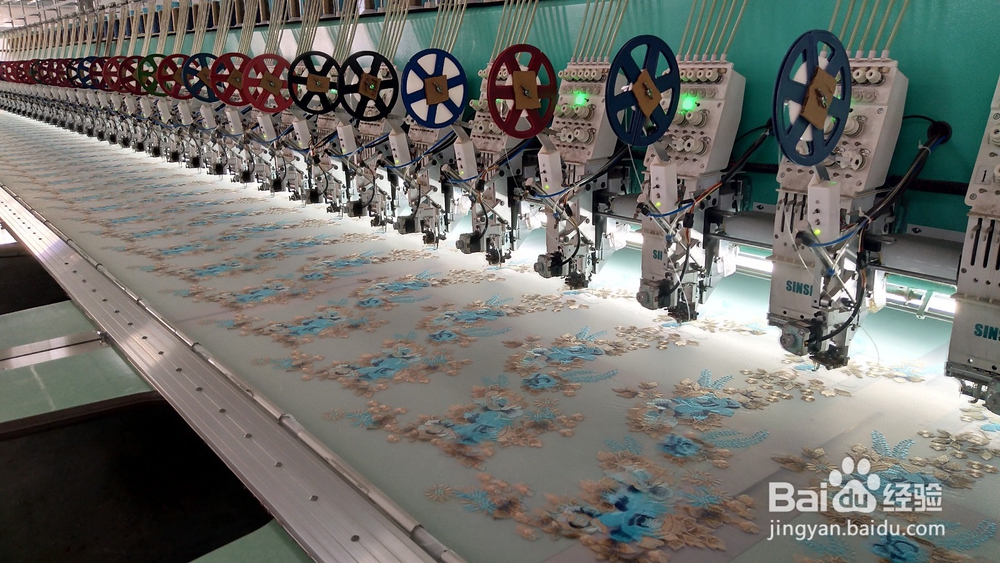 婚纱面料-电脑绣花面料生产流程