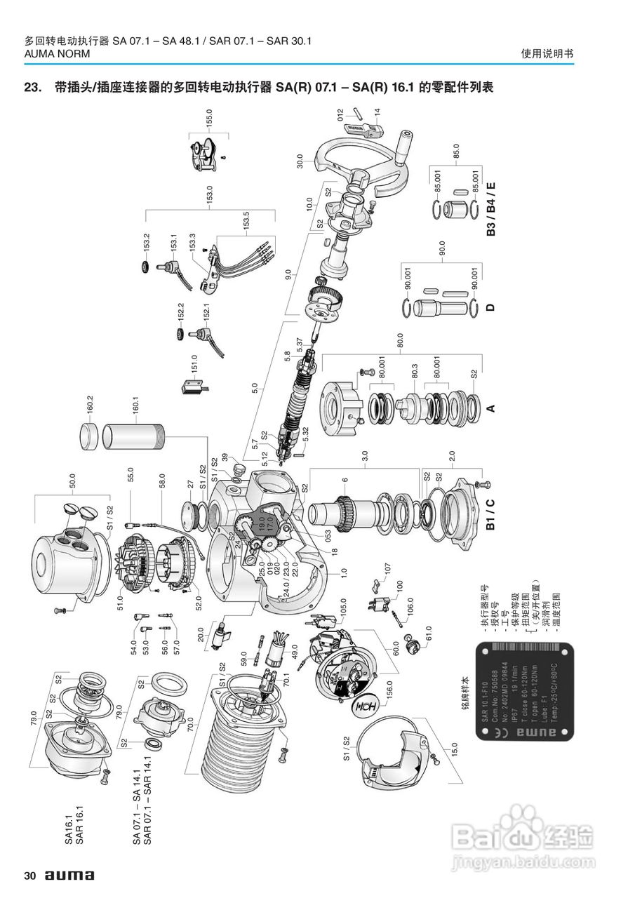 SA系列多回转电动执行器使用说明书:[3]
