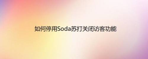 如何停用Soda苏打关闭访客功能